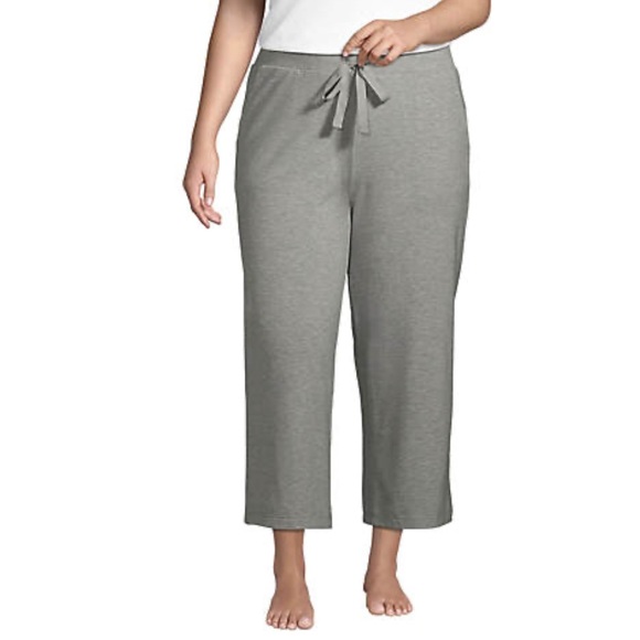 ♥️ Bundle of 2 | Gray Heather Lounge Mid Rise Wide Leg Crop Pajama Pants - Picture 2 of 5